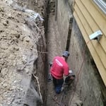 Installation of new egress window, cutting the foundation wall