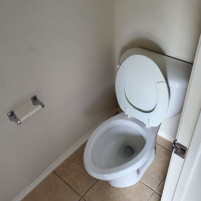 The toilet was once mold contaminated.