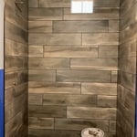 Tile shower knocked out!