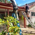 Installed leaf blaster pro on rear of home.