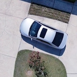 Clean and bright driveway.