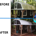 Roof cleaning on storage building