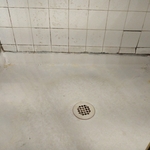 Before as you can see was a molded mess and tiles were falling off.
