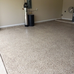 Garage flaked epoxy floor systems