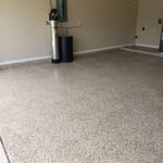 Garage flaked epoxy floor systems