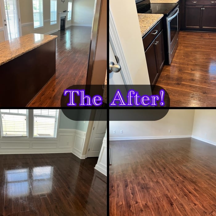 Final mop in the living room and kitchen.
