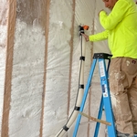 Blowing in insulation in walls