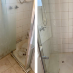 Tile and grout cleaning removal of mildew rust and soap scum
