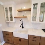 Kitchen cabinets and countertops and backsplash