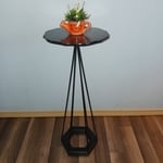 Upcycled Geometric Side Table (Junkyard 1/4" round bar/Tubing, Thrift Store Table)