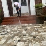 Pressure Wash back patio and dirty stairs