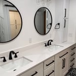 Double vanity pure white quartz’s slab