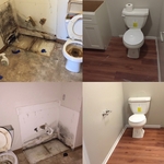 Before and after of bathroom remodel