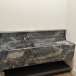 Stone Vanity with Integrated Sink
