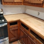 Butcher block bare but new waiting on epoxy resin