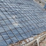 Rebar and plastic installed