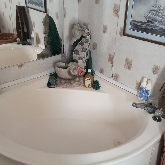 After the tub was scrubbed