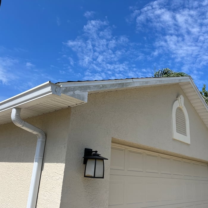 trim and gutters before cleaning
