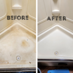 Iron buildup in shower