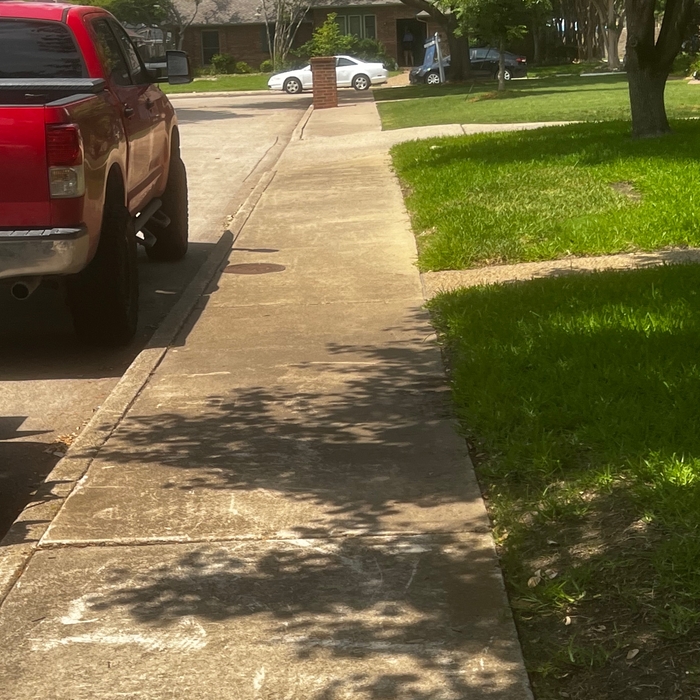 Before we washed the sidewalk