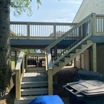 Stairs up to a landing.