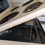 Inside stove cleaning before