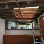 The ceiling was left by another contractor who quit :/ I was brought in to complete the removel and remodel.