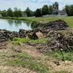 Start of extending pond and reshaping pond