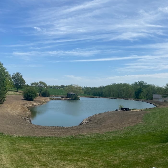 About 350 dump truck loads hauled out and filled a large revine for customer. We leveled out revine and seeded down so they could build a large dog fence for dogs to run.