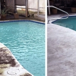 here is a surrounding around a pool.