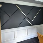 Custom Accent Wall Gray with gold accents