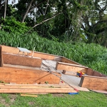 Walls formed up, after laying base concrete
