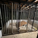 Welded hinges and doors to kennel frame