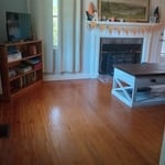 After dusting and cleaning base boards and floor