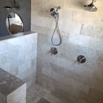 Shower walls stone tile and grout cleaning