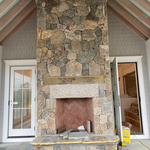 Exterior Fireplace Stone Installation