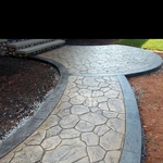 New stamped concrete walkway for residential use
