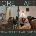 Before and after cleaning a living room!