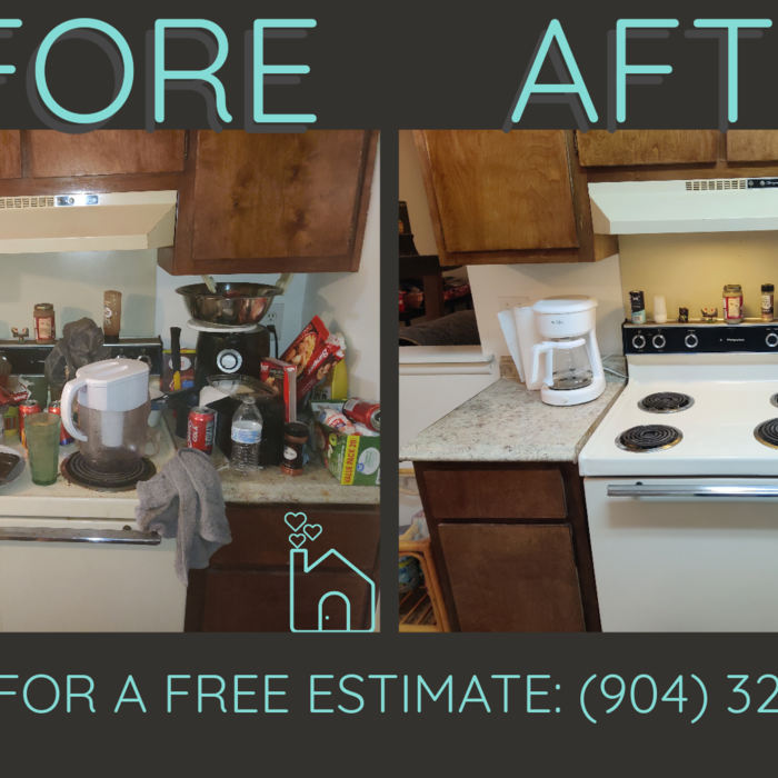 Before and after cleaning a kitchen!
