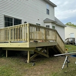 This is a image of a deck being built