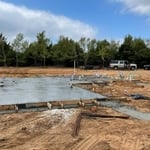 Concrete poured out before finish