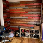 Custom wood staining/ accent wall decoration.