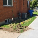 removal of grass in prep for paver patio