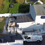 new flat roof with new support beams and new plywood we do all types of roof repairs & installations we provide free estimates & inspections call us today to get your free estimate