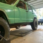 Coated the kick panel with rhino line to prevent rust from returning.