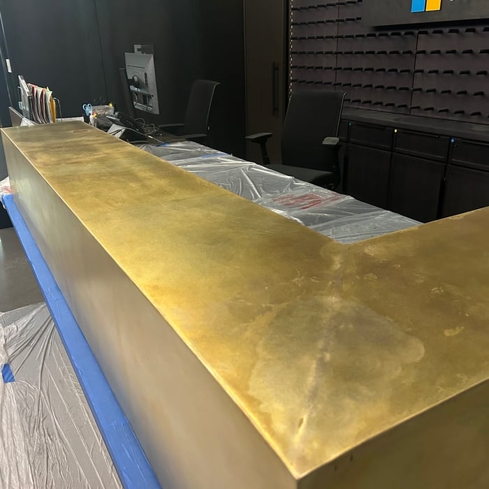 Brass Desk with patina finish
