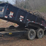How we haul away all are Debris and stump grinder shavings with bobcat