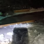 Ice blocker installation Unitarian Universalist Church Main St Norway Maine
