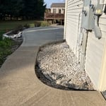 Concrete Driveway with exposed aggregate sidewalk