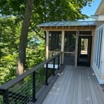 Custom Azek and screened in cedar deck